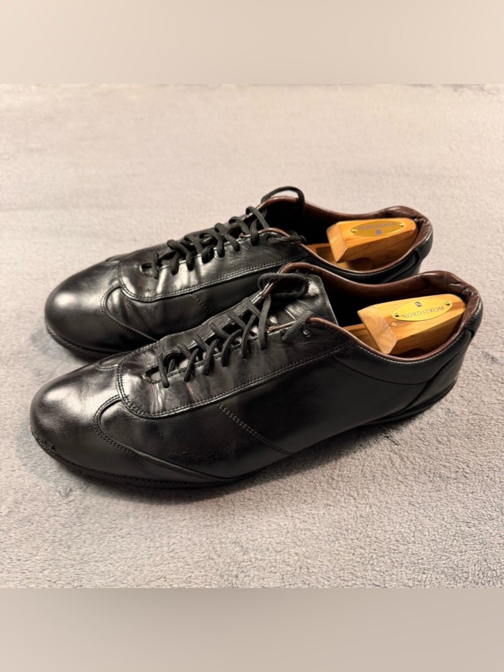 Allen Edmonds Mitchell Men's Black Leather Slip-On Sneakers - Picture 5 of 11